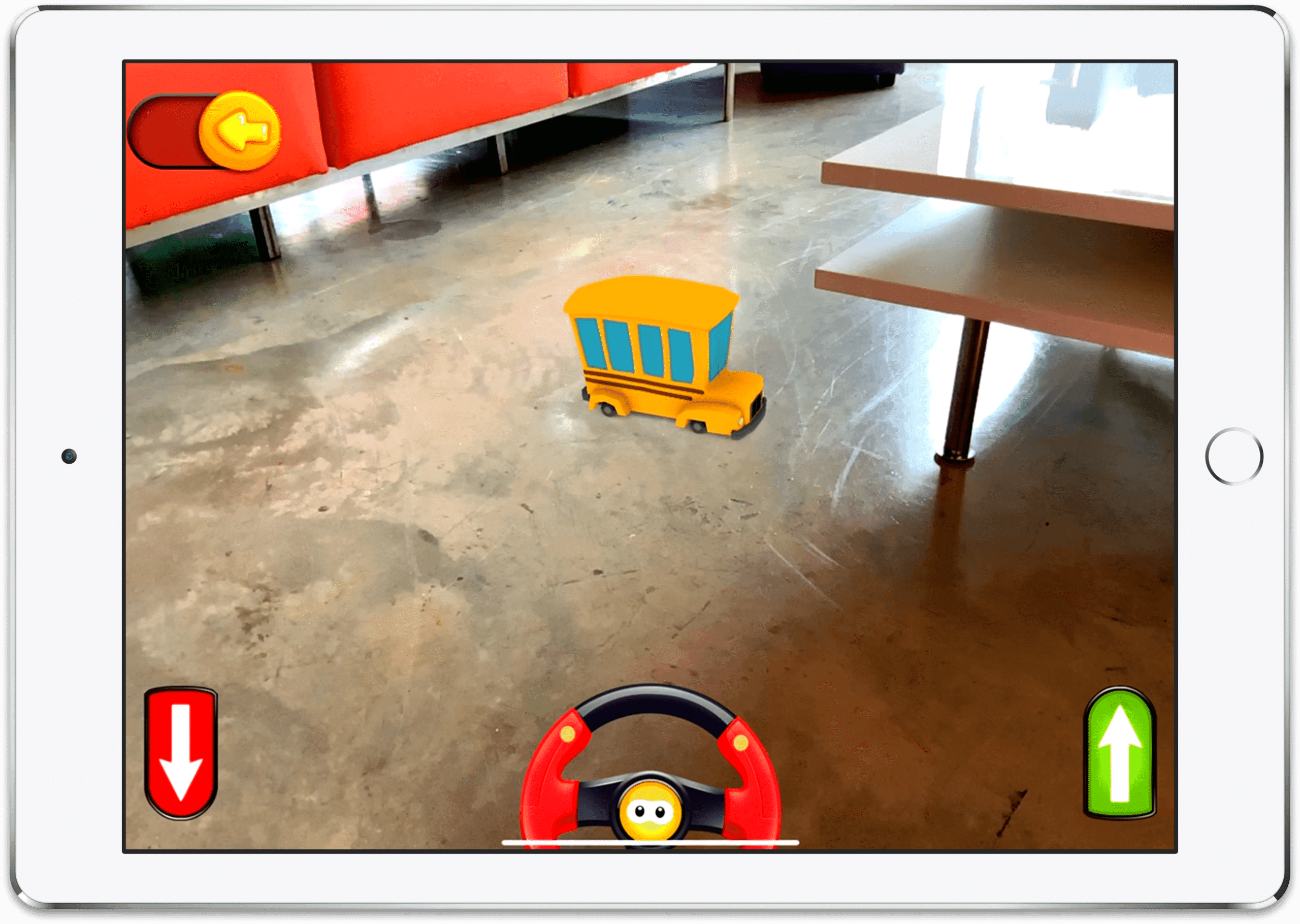 AR Drive: a toy vehicle placed in the real world on iPad
