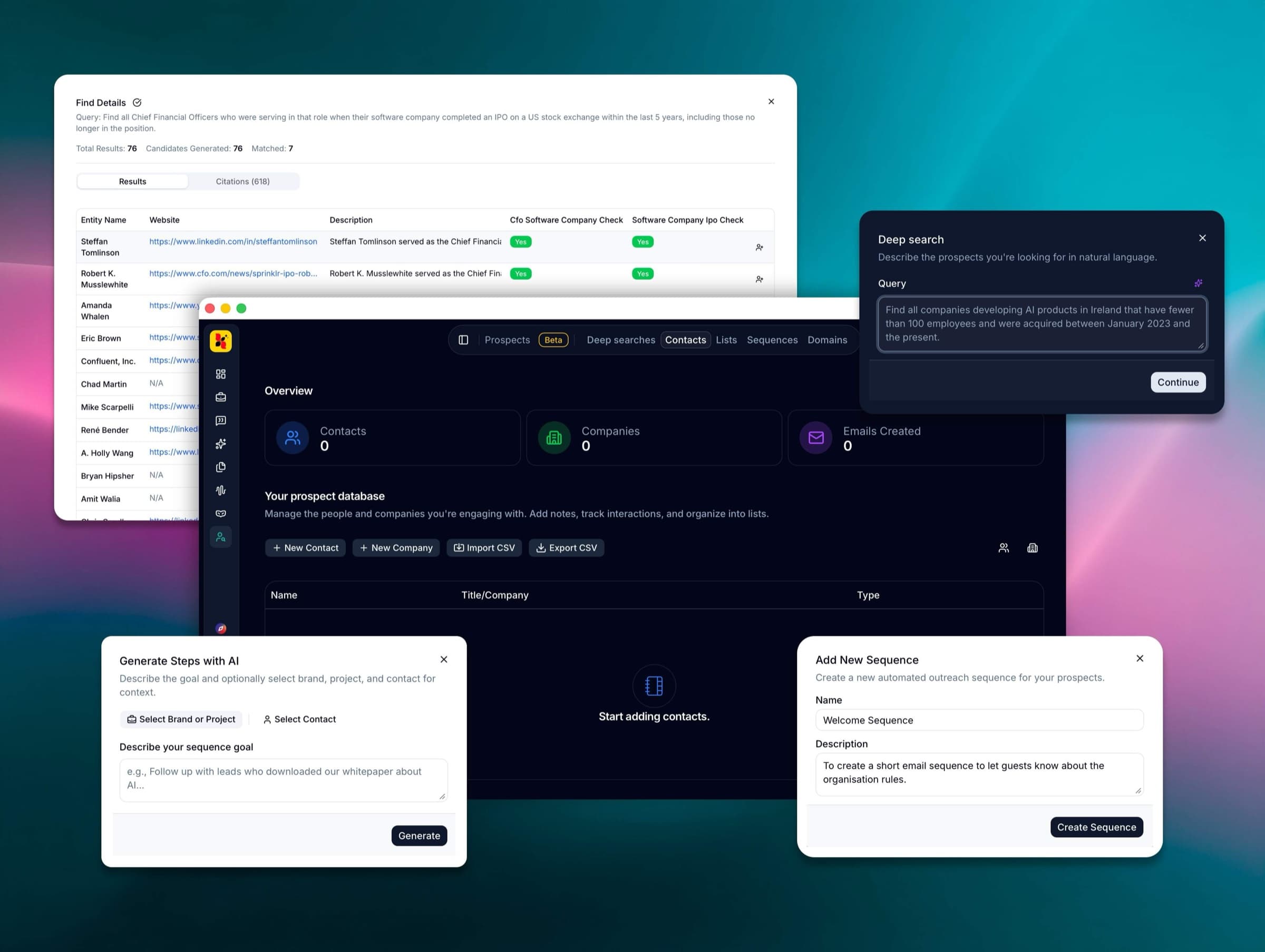 Grow: AI prospecting, deep research and outreach